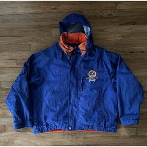 Men’s Vintage XL Reversible NASCAR Tide Racing Puffer Jacket with Hidden Hood